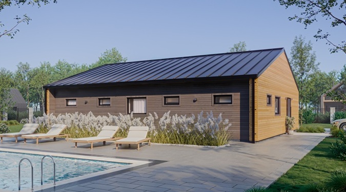 Experience the elegance of a eco-friendly prefab house with a fast construction time.